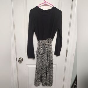 NWT Large Zattcas black and leopard print dress